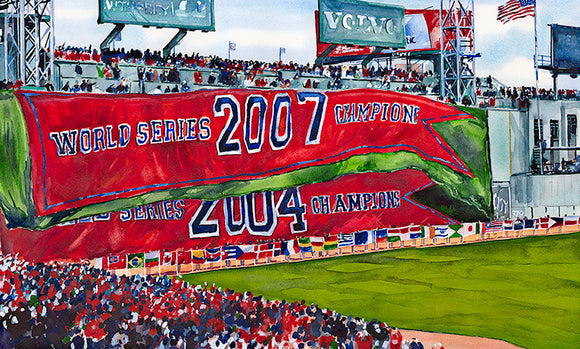 2008 Opening Day: 2007 and 2004 Flags Unveiled
